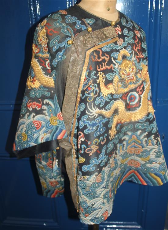 A Chinese dragon summer robe, 19th century,